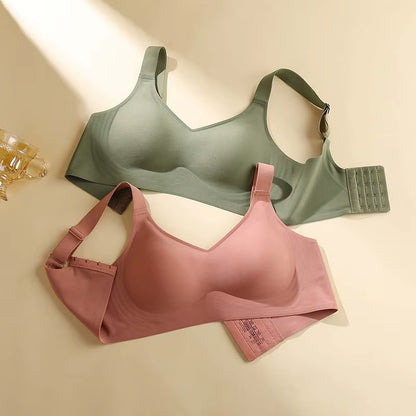 Jelly Support Seamless Bra for Big Breasts, Slim Fit, Push-Up Anti-Sagging, Wire-Free Underwear, Sports Bra, Breathable
