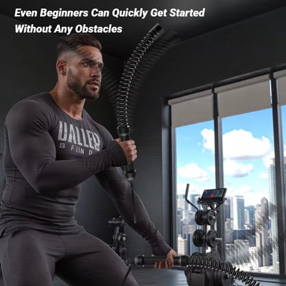 Strength Training Bar Ergonomic Fitness Grip Biceps Triceps Strengthener Spring Arm Expander Muscle Trainer Stainless Steel